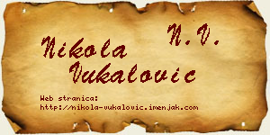 Nikola Vukalović vizit kartica
